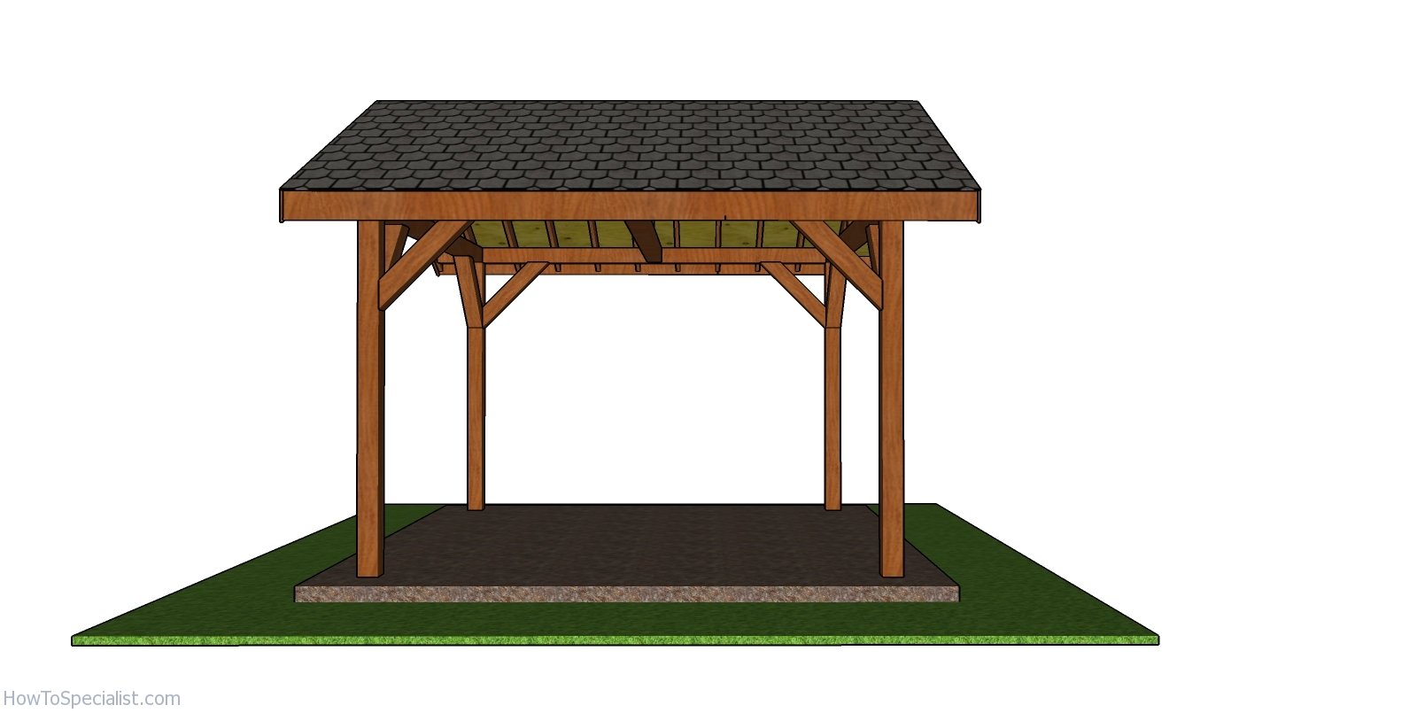 12x12 Pavilion Plans - side view