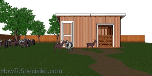 12x16 Goat Shelter with Storage Plans