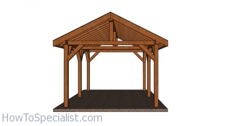 12x16 Pavilion Plans - front view