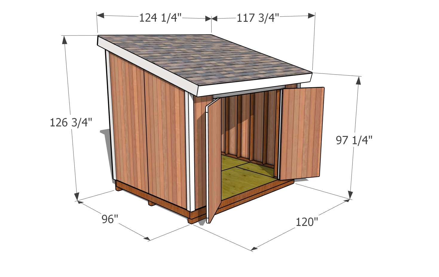 8x10 lean to shed plans - dimensions