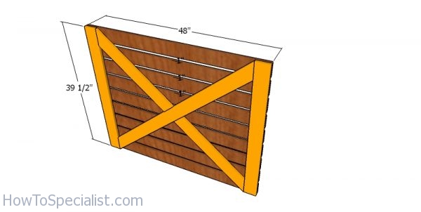 Assembling the door to the goat area