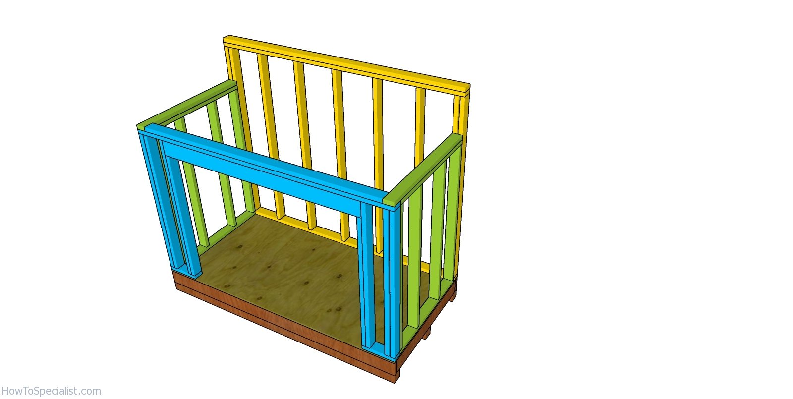 Assembling the shed frame - 4x8 lean to