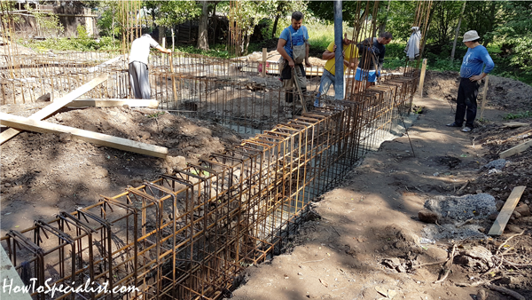 Filling-the-foundation-trenches-with-concrete