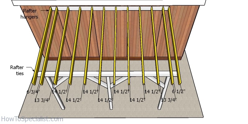 Fitting the rafters - lean to addition