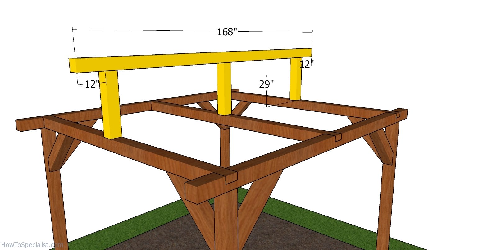 Fitting the ridge beam - 12x12 pavilion