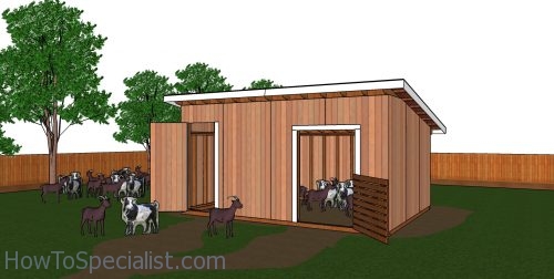 Goat Shelter with Storage Plans