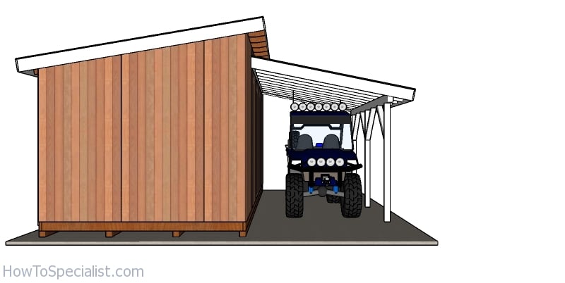 How to build a lean to a shed - front view