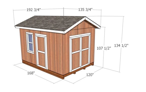 10×14 Shed Plans – dimensions | HowToSpecialist - How to Build, Step by ...