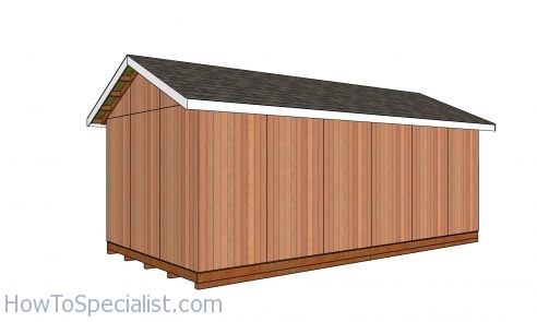 12x24 Shed Plans - back view