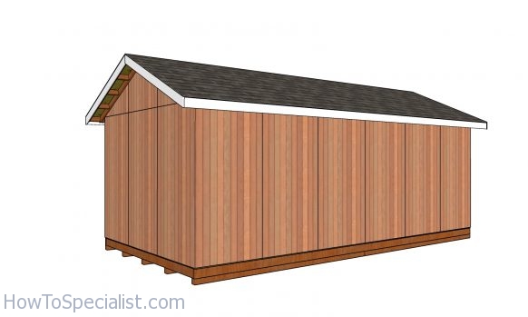 12x24 Shed Plans - back view