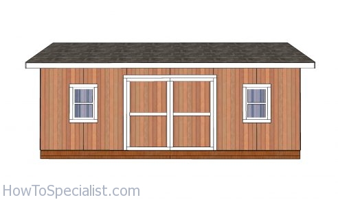 12x24 Shed Plans - side view