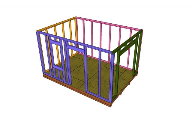 Assembling the shed frame - 10x14 with gable roof