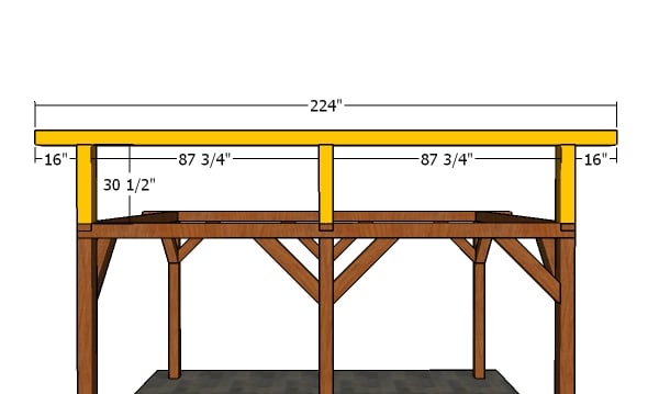 Back ridge beam - 12x16 pavilion