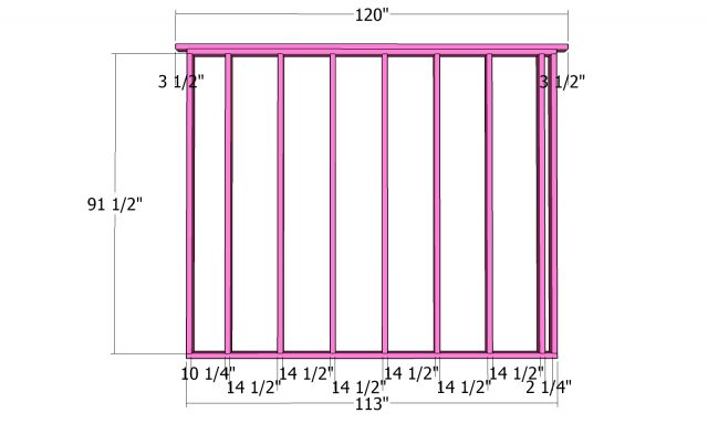 Back wall frame - 10x14 storage shed