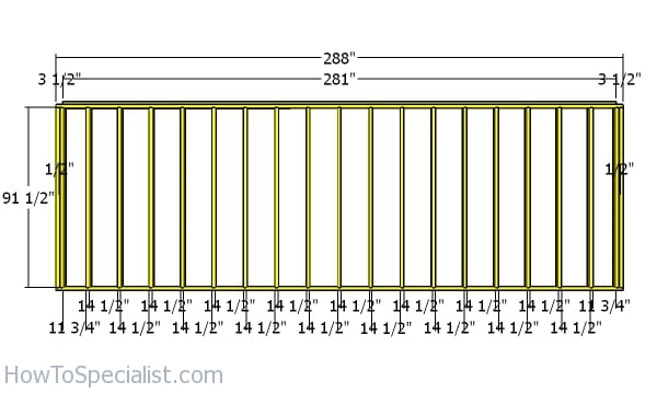 Back wall frame - 12x24 gable shed