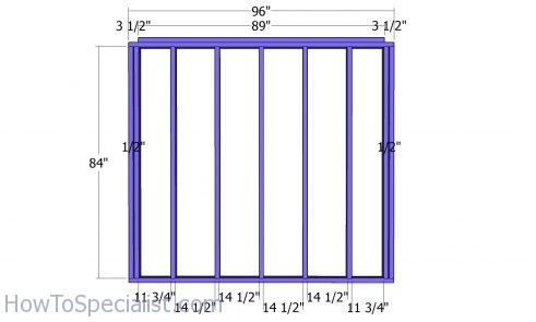 Back wall frame - lean to storage shed