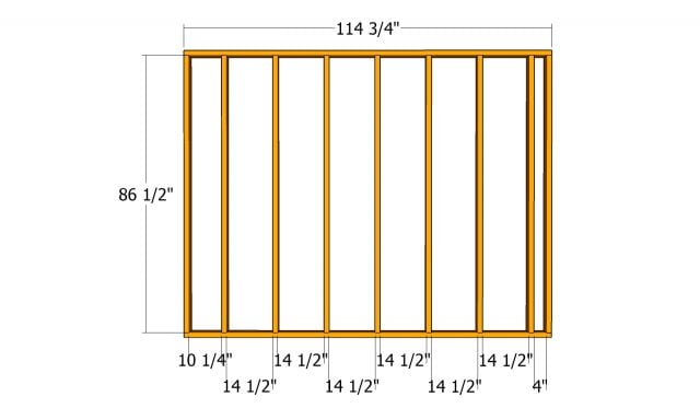 Back wall frames - 10x20 shed