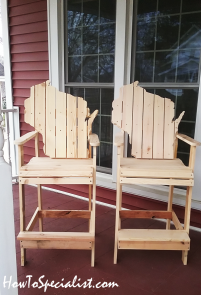 DIY Wood Bar Height Adirondack Chair | HowToSpecialist - How to Build ...