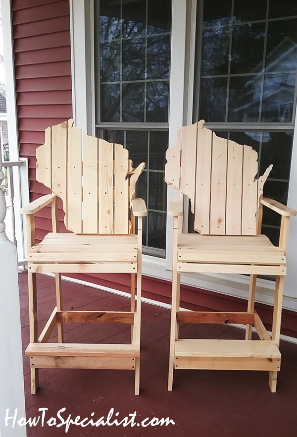 DIY Wood Bar Height Adirondack Chair | HowToSpecialist - How to Build