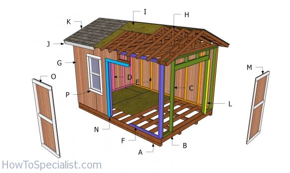 10x14 Gable Shed - Free DIY Plans | HowToSpecialist - How to Build ...