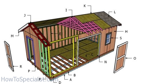 12x24 Gable Shed Roof Free - PDF Download | HowToSpecialist