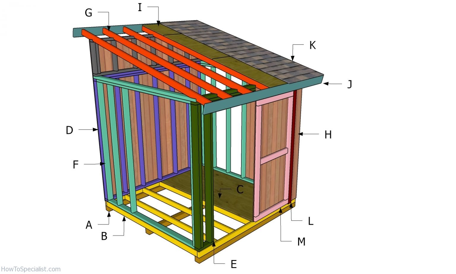 8x8 lean to shed plans free download