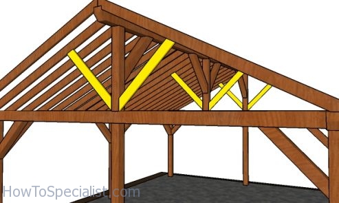 Diagonal rafter supports