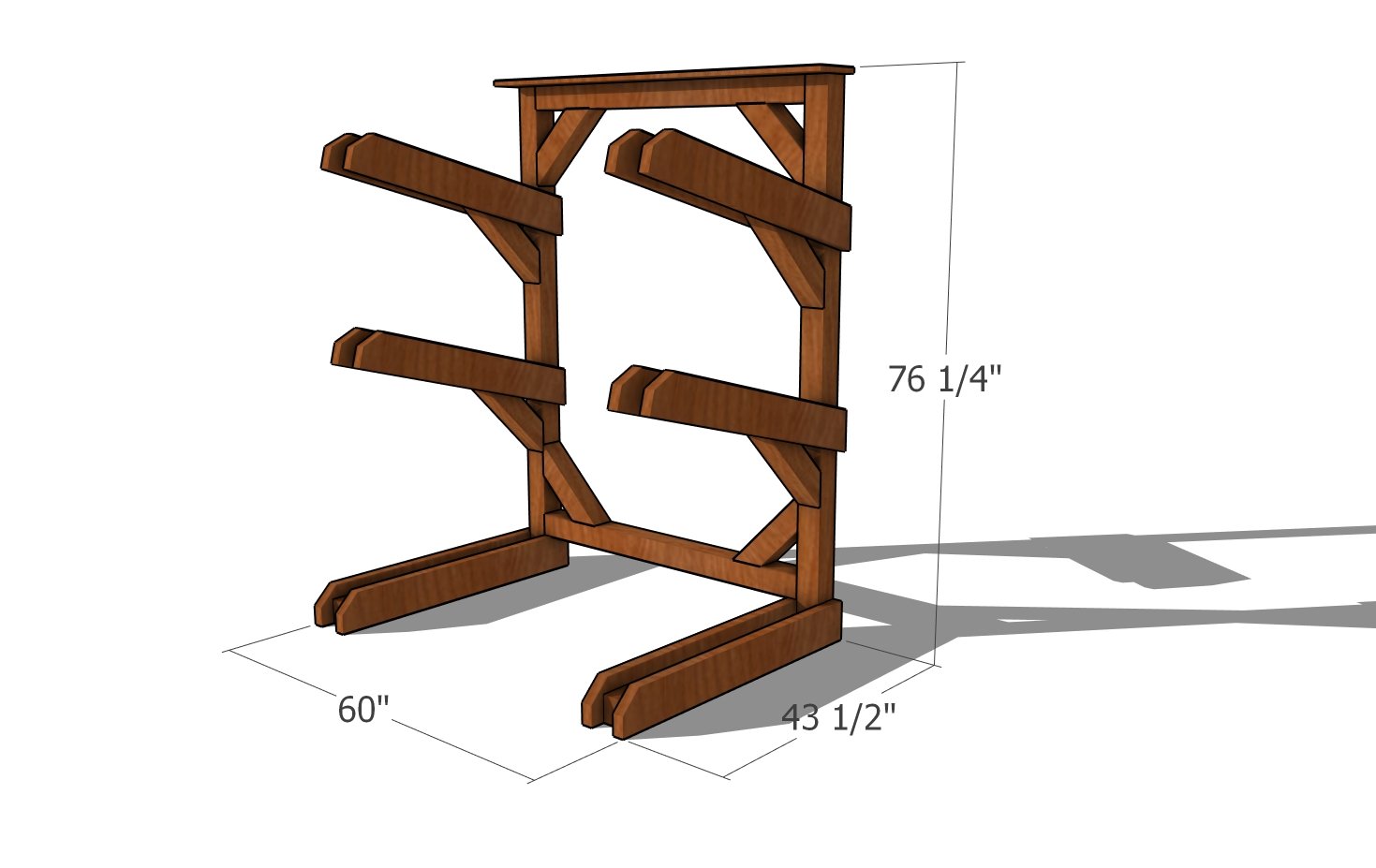 Dimensions - kayak rack