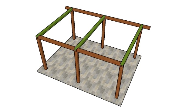 Fitting the cross beams - 12x16 outdoor pavilion