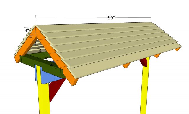 Porch Swing Frame with Roof - Free DIY Plans | HowToSpecialist - How to