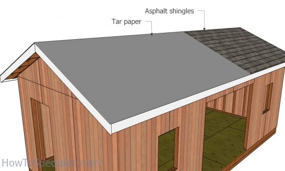 Fitting the roofing - 12x24 gable shed