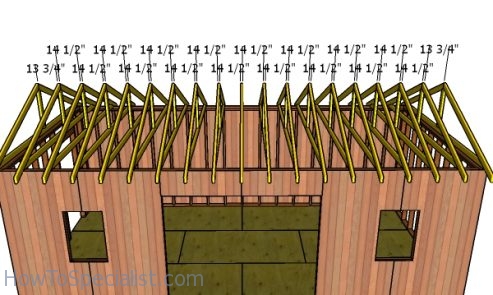 Fitting the trusses - 12x24 shed