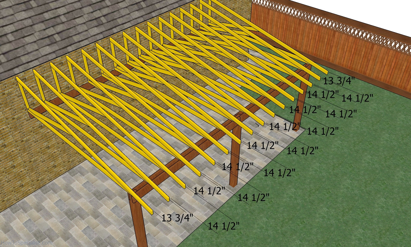 Fitting the trusses - attached carport