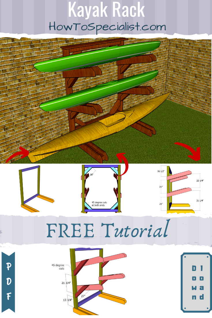 Kayak Rack - Free DIY Plans  HowToSpecialist - How to Build, Step