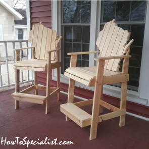 DIY Wood Bar Height Adirondack Chair | HowToSpecialist - How to Build ...