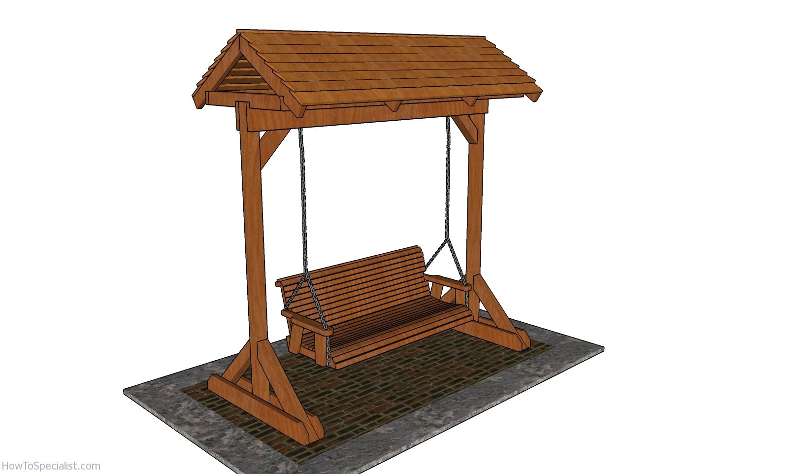 Porch Swing Frame With Roof Free Diy, How To Build An Outdoor Swing Stand