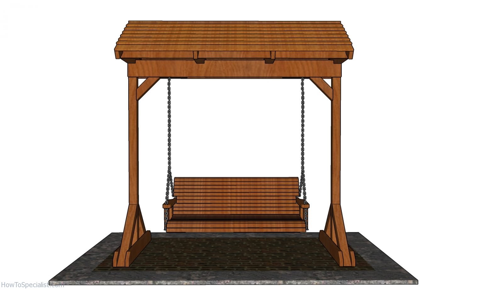 Porch Swing Frame With Roof Free Diy Plans Howtospecialist How To Build Step By Step Diy 3928