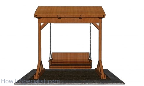Porch Swing Stand with Roof - front view