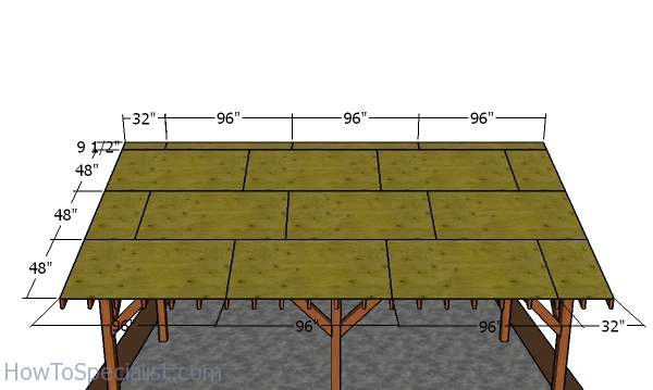 Roof sheets - 20x24 pavilion