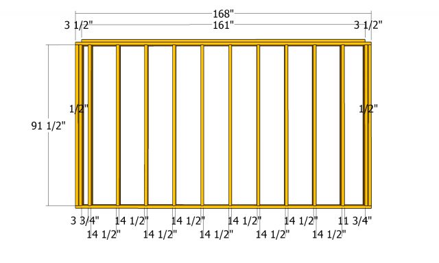 Side wall frame for 10x14 gable shed