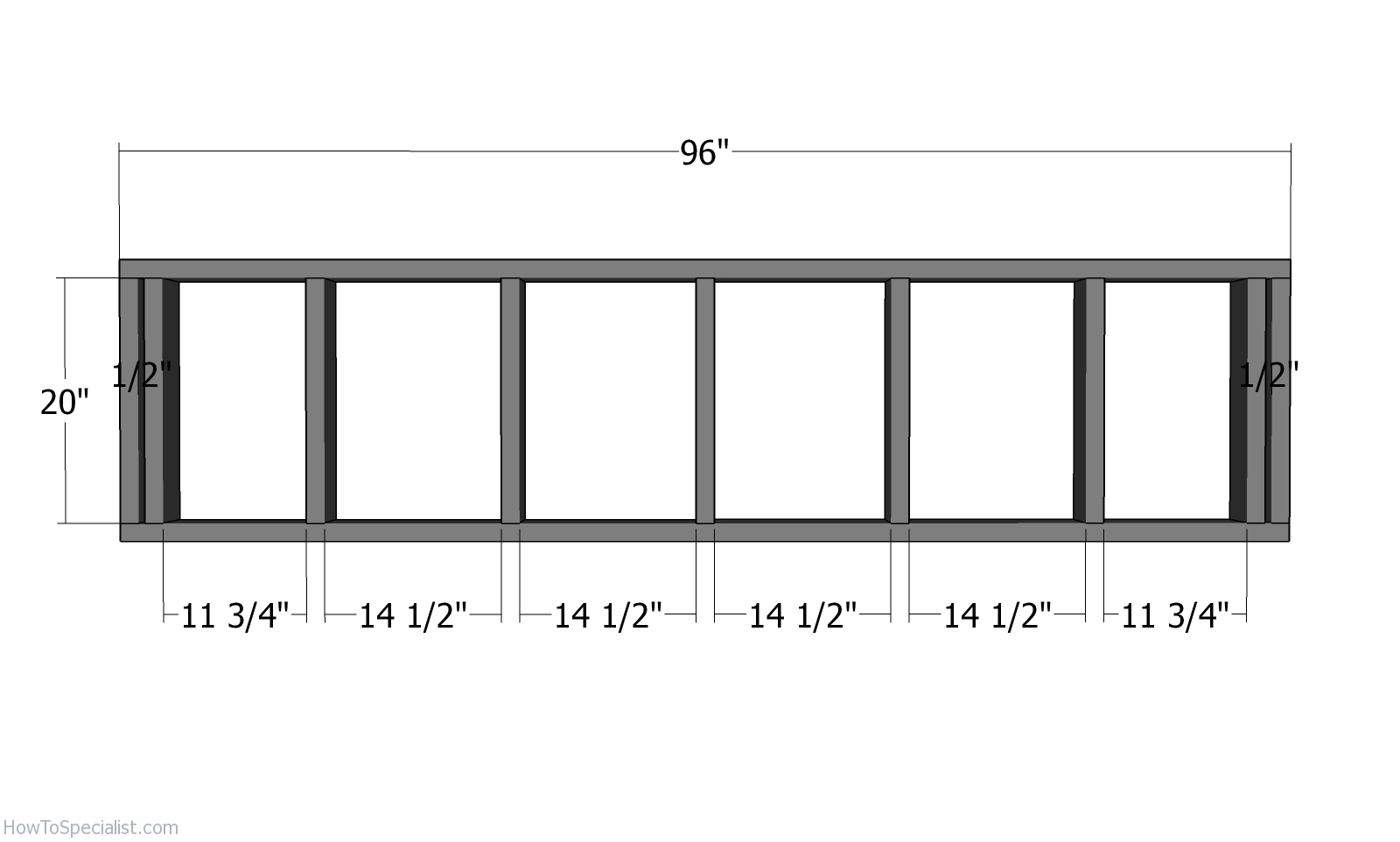 Top back wall frame