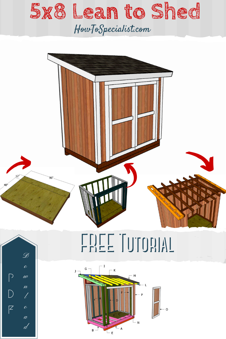 5x8 Lean to Shed Plans.