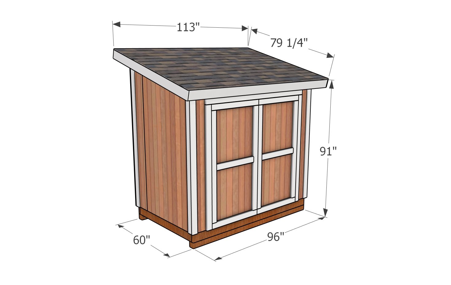 5x8 Lean to shed plans - dimensions