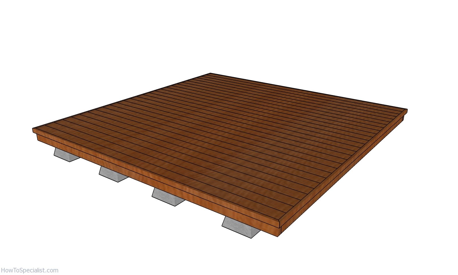 Simple Ground Level 8x8 Deck Free DIY Plans HowToSpecialist How