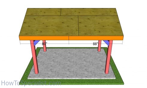 Fitting the trims to the sides of the pavilion