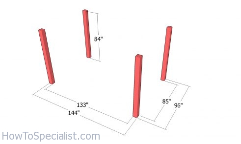 Laying out the posts for the 8x12 pavilion