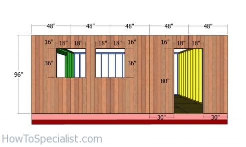 Side wall with windows panels