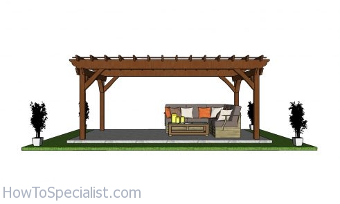 10x18 Pergola Plans - side view