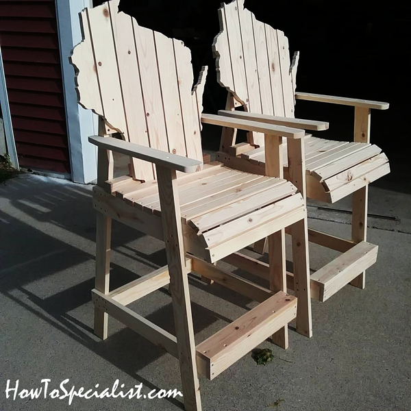 Bar Height Adirondack Chairs - DIY Project