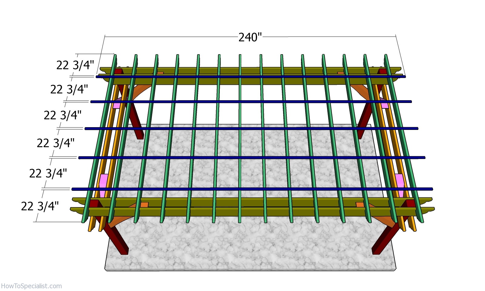 Fitting the top slats